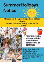School Holiday Closure Reminder
